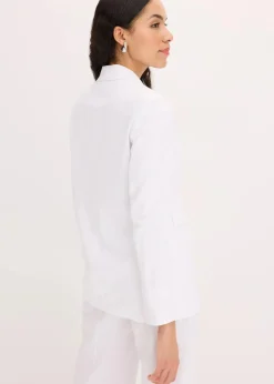 bonprix Blazer^Leinen-Blazer weiß