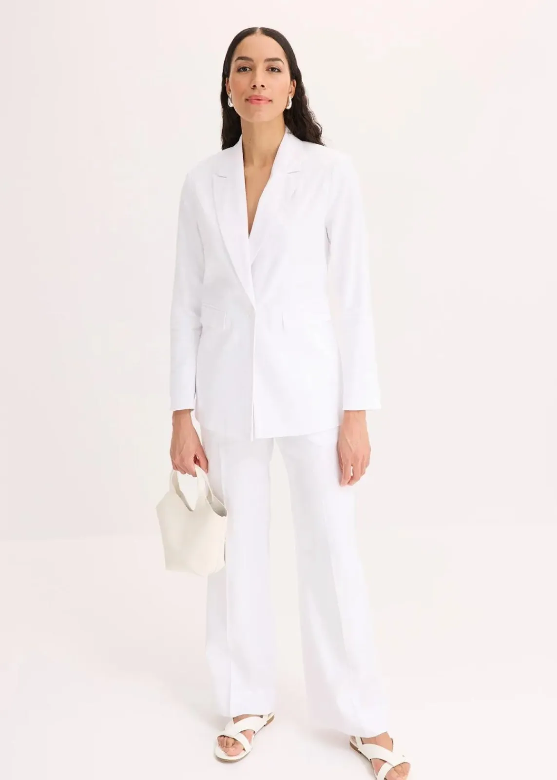 bonprix Blazer^Leinen-Blazer weiß