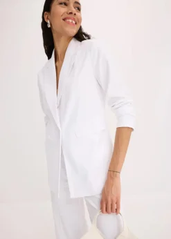bonprix Blazer^Leinen-Blazer weiß