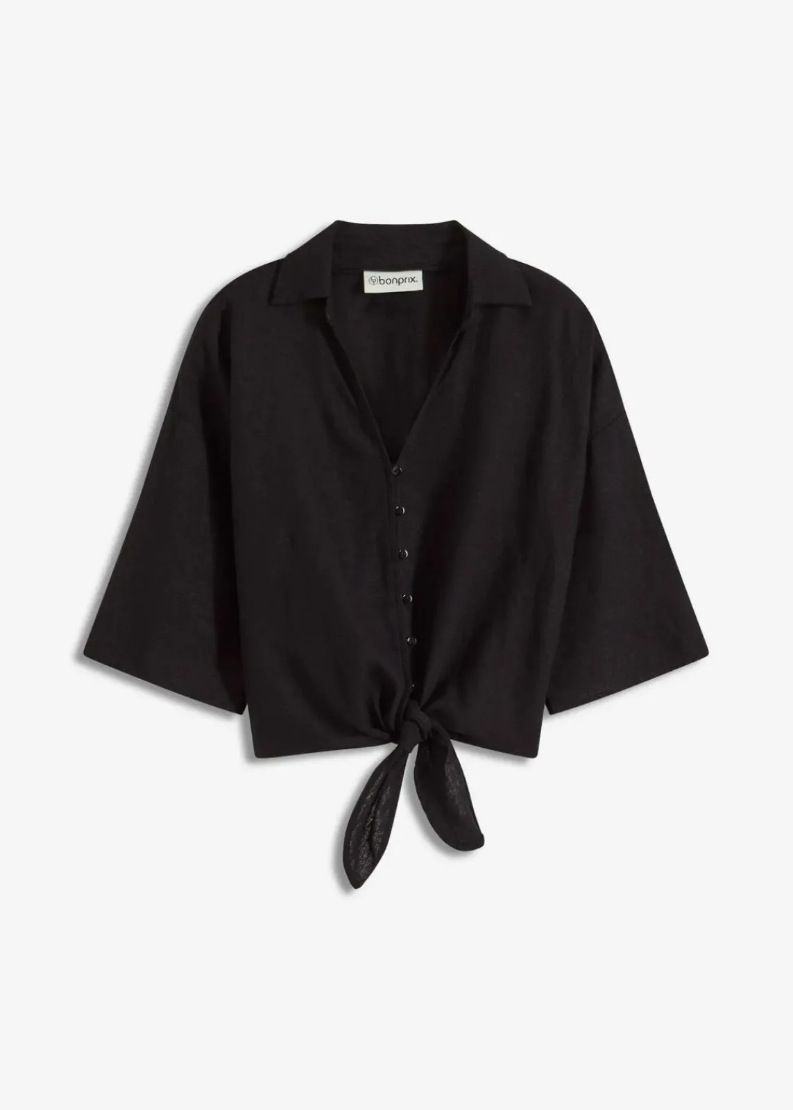 bonprix Nachhaltigere Materialien|Blusen & Tuniken^Leinen-Bluse schwarz