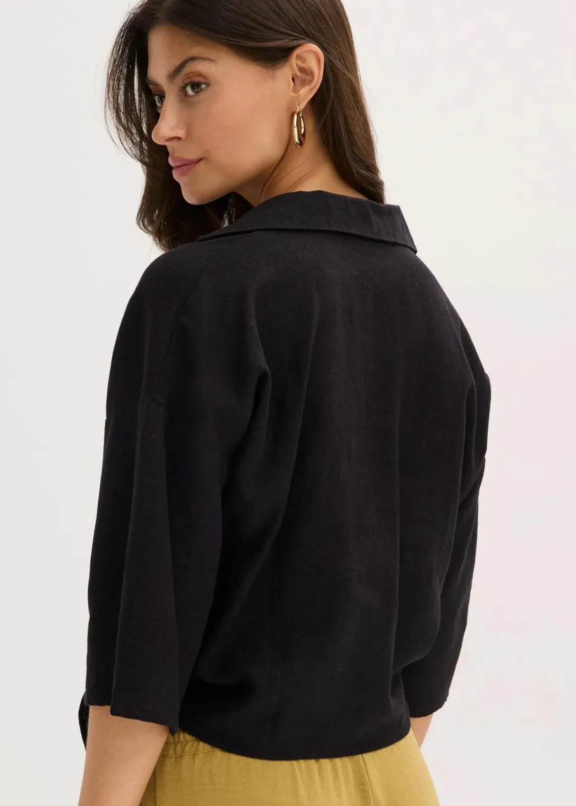 bonprix Nachhaltigere Materialien|Blusen & Tuniken^Leinen-Bluse schwarz