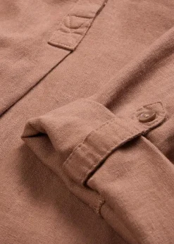 bonprix Blusen & Tuniken|Bekleidung·Jacken & Mäntel^Leinen-Bluse, 3/4-Arm maronenbraun