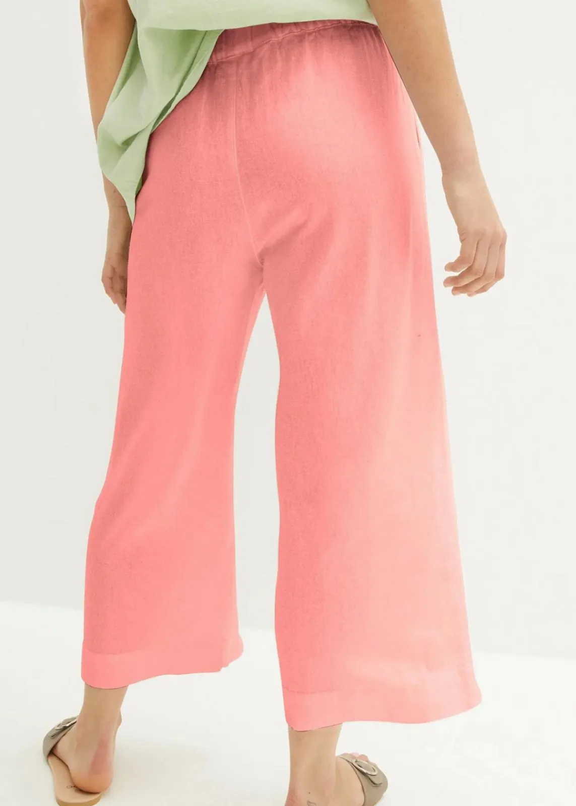 bonprix Hosen|Bekleidung·Kleider^Leinen-Culotte, wadenlang pfirsich
