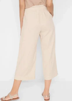 bonprix Bekleidung·Kleider|Hosen^Leinen-Culotte, wadenlang kieselbeige