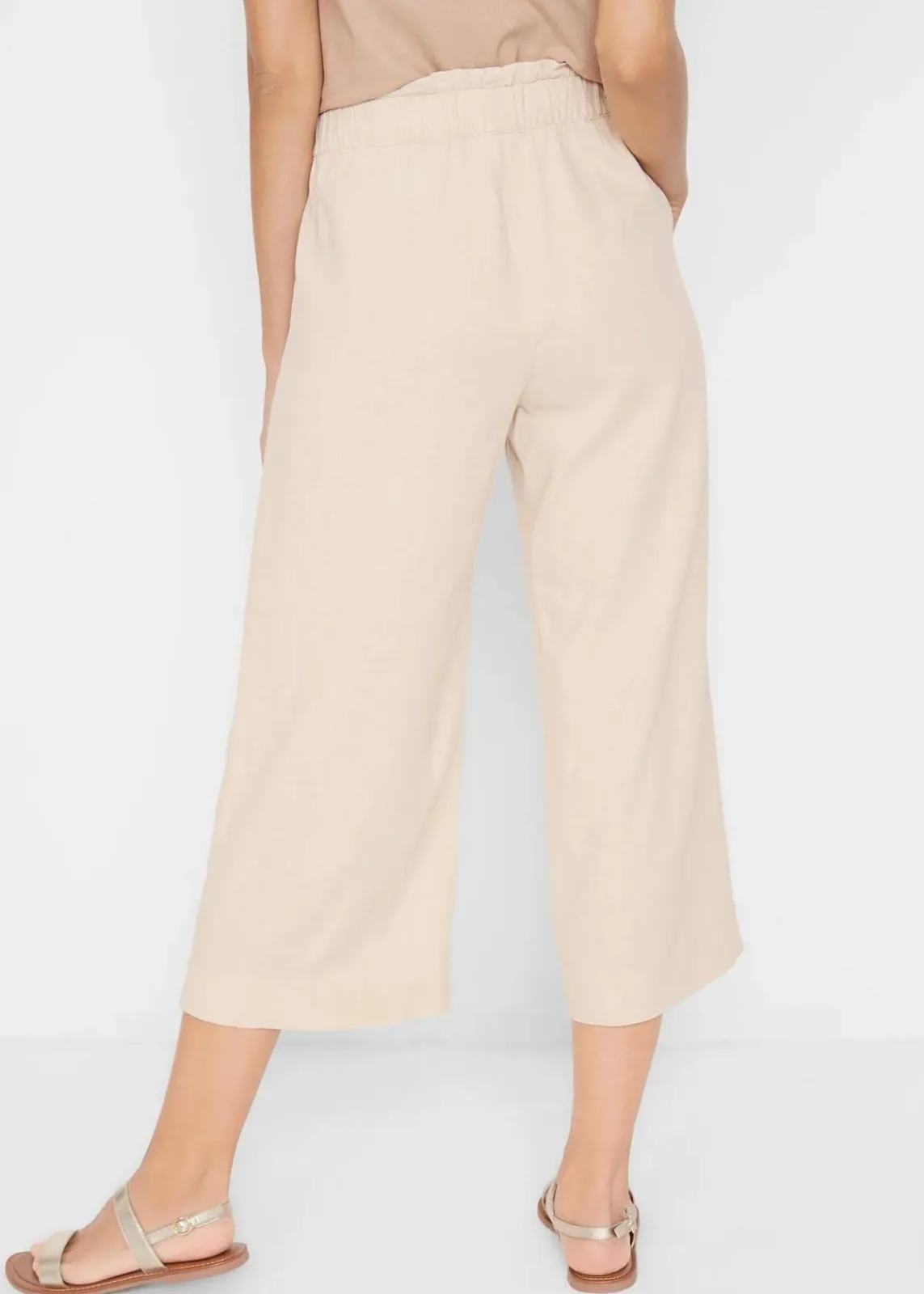 bonprix Bekleidung·Kleider|Hosen^Leinen-Culotte, wadenlang kieselbeige