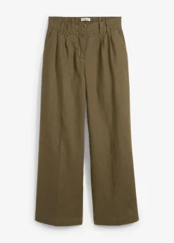 bonprix Nachhaltigere Materialien|Hosen^Leinenhose dunkeloliv