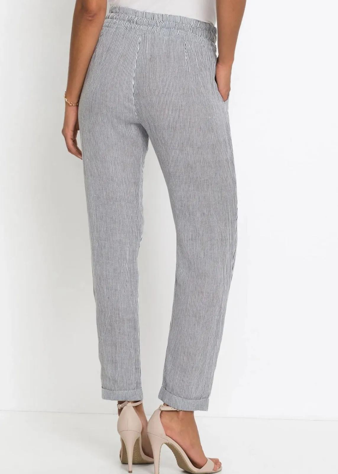 bonprix Bekleidung·Kleider|Hosen^Leinenhose blau/weiß gestreift