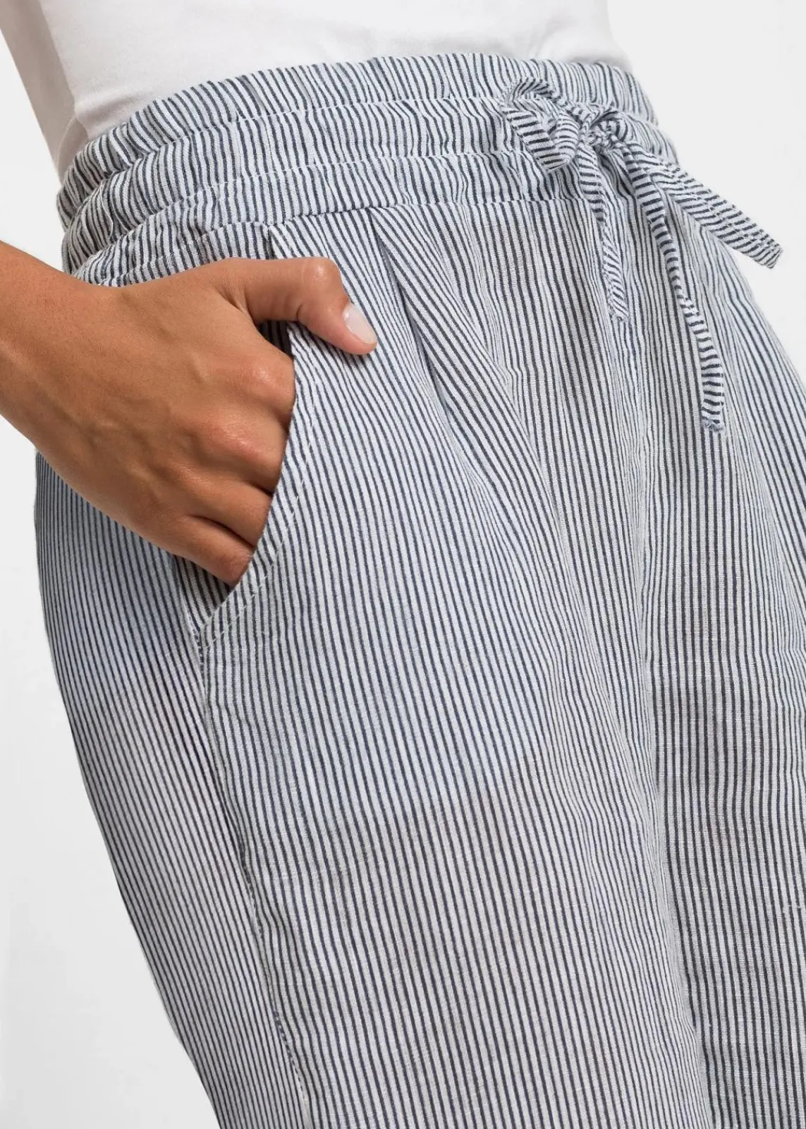 bonprix Bekleidung·Kleider|Hosen^Leinenhose blau/weiß gestreift