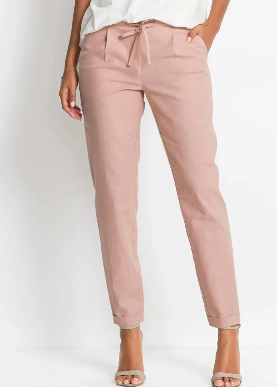 bonprix Hosen|Bekleidung·Kleider^Leinenhose vintagerosa