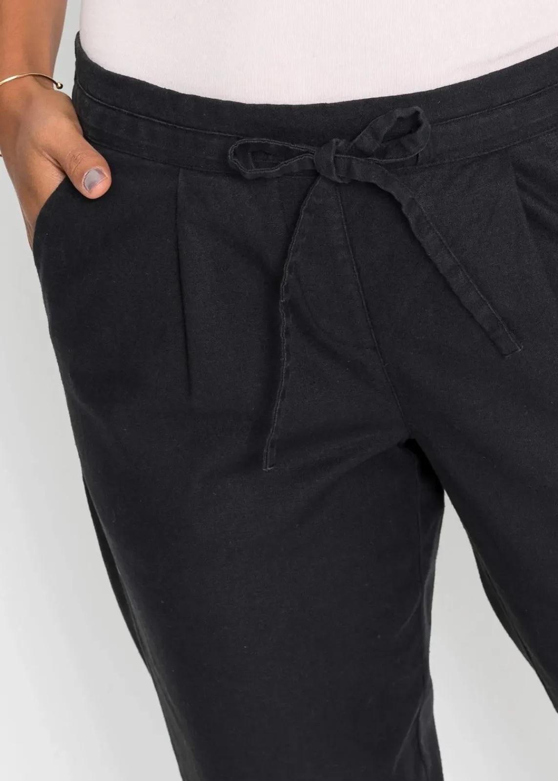 bonprix Hosen|Bekleidung·Kleider^Leinenhose schwarz