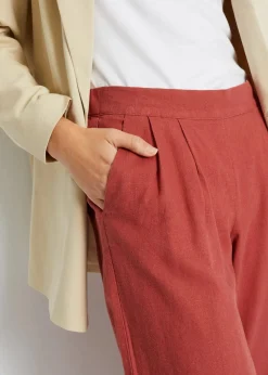 bonprix Bekleidung·Kleider|Hosen^Leinenhose marsalabraun