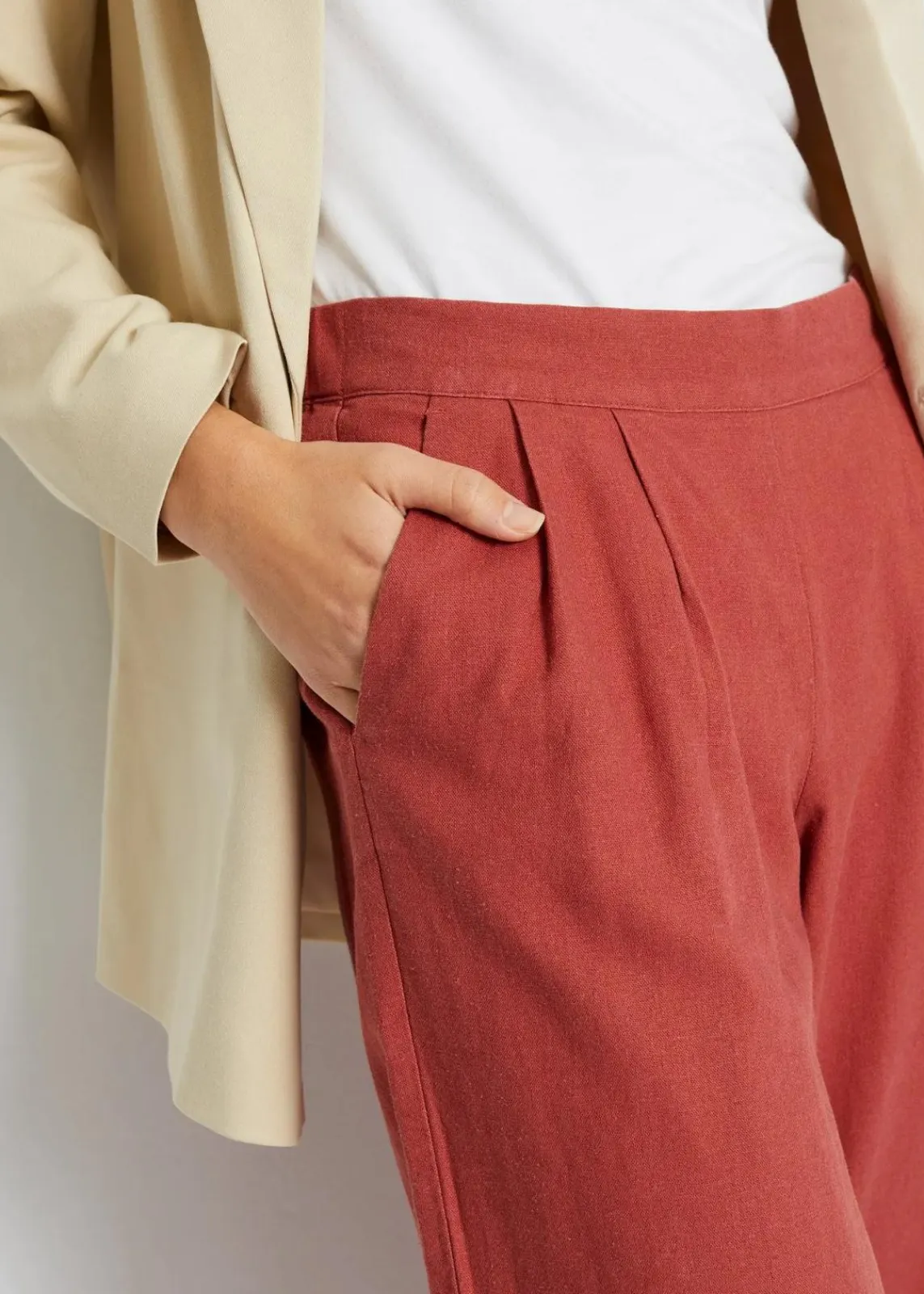 bonprix Bekleidung·Kleider|Hosen^Leinenhose marsalabraun