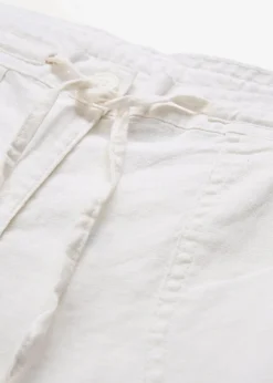 bonprix Kurzgrößen|Bekleidung·Kleider^Leinen-Hose mit weitem Bein weiß