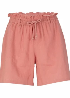 bonprix Hosen|Shorts^Leinen-Paperbag-Shorts rauchrose