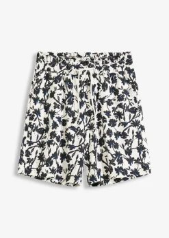 bonprix Bekleidung·Outdoorbekleidung|Bekleidung·Kleider^Leinen-Shorts wollweiß/schwarz/enzianblau floral
