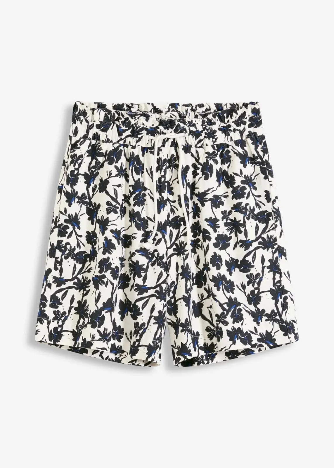 bonprix Bekleidung·Outdoorbekleidung|Bekleidung·Kleider^Leinen-Shorts wollweiß/schwarz/enzianblau floral