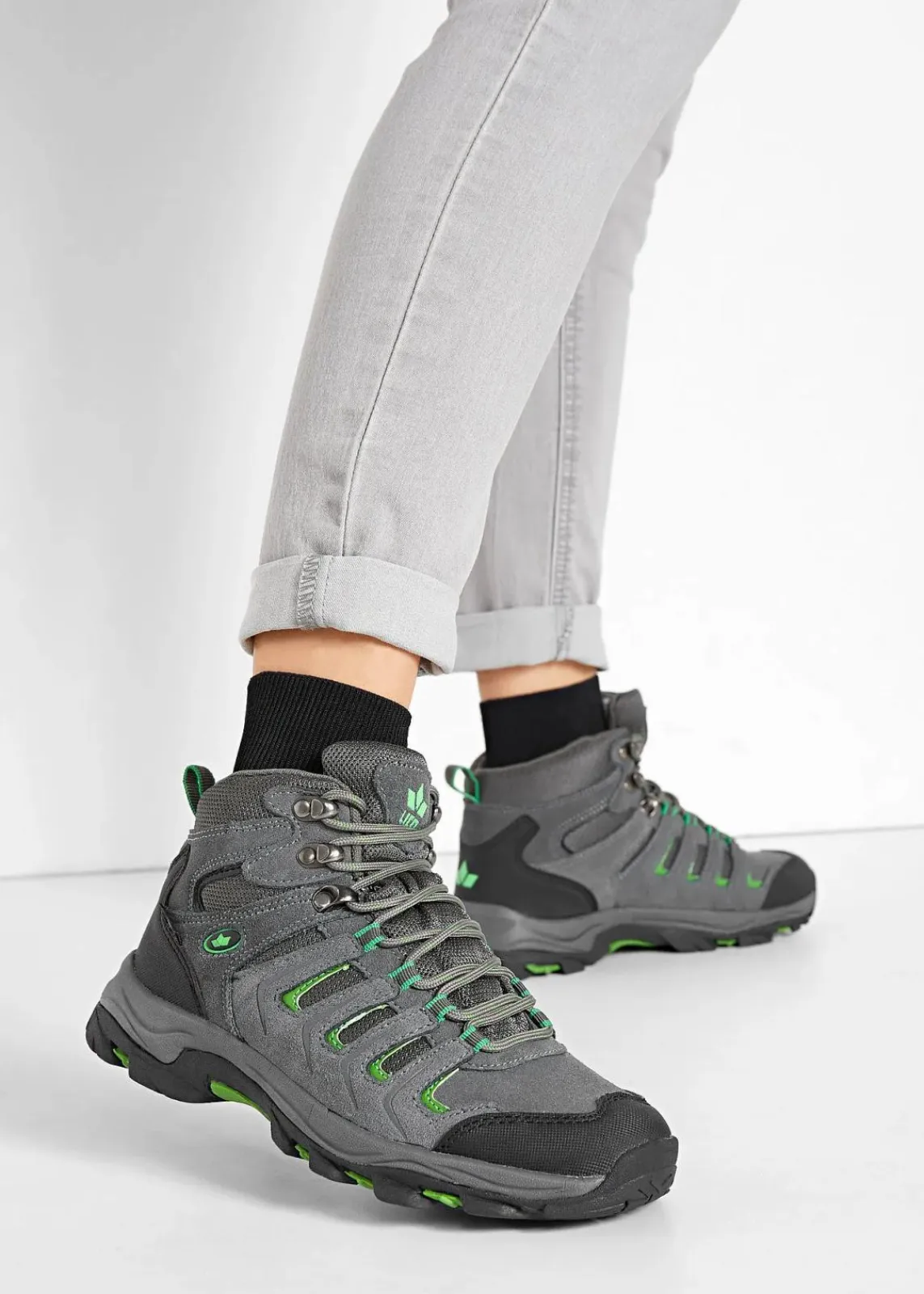 Lico Sneaker|High Heels^High top Trekkingschuh anthrazit/schwarz/grün
