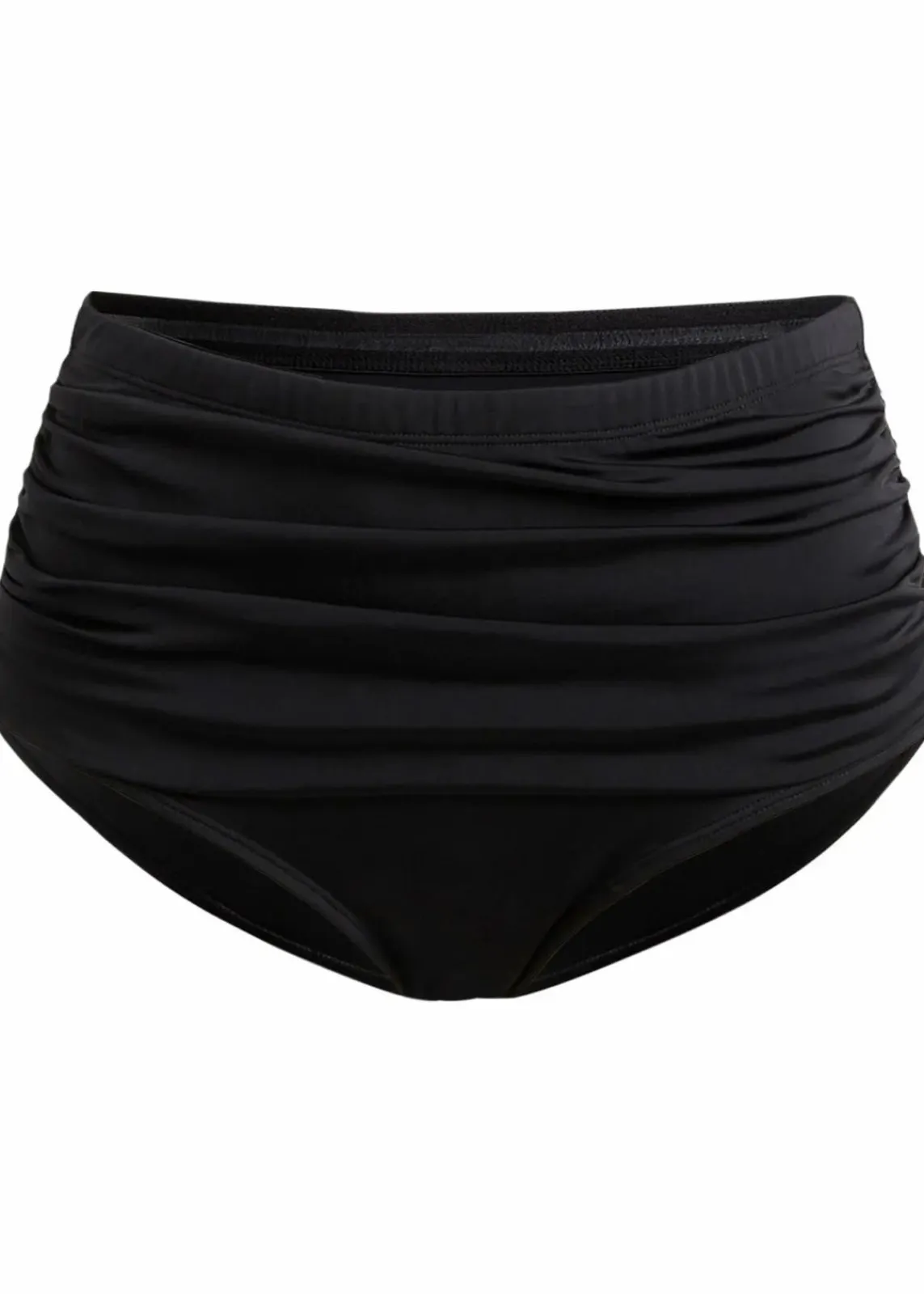 bonprix Nachhaltigere Materialien|Mix & Match^Light Highwaist Shape-Bikinihose mit Raffung schwarz