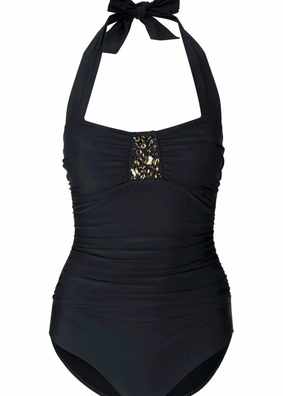 bonprix Nachhaltigere Materialien|Shapewear^Light Shape Badeanzug mit Glitzersteinchen schwarz