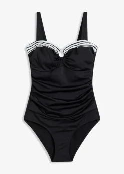 bonprix Nachhaltigere Materialien|Shapewear^Light Shape-Badeanzug schwarz/weiß