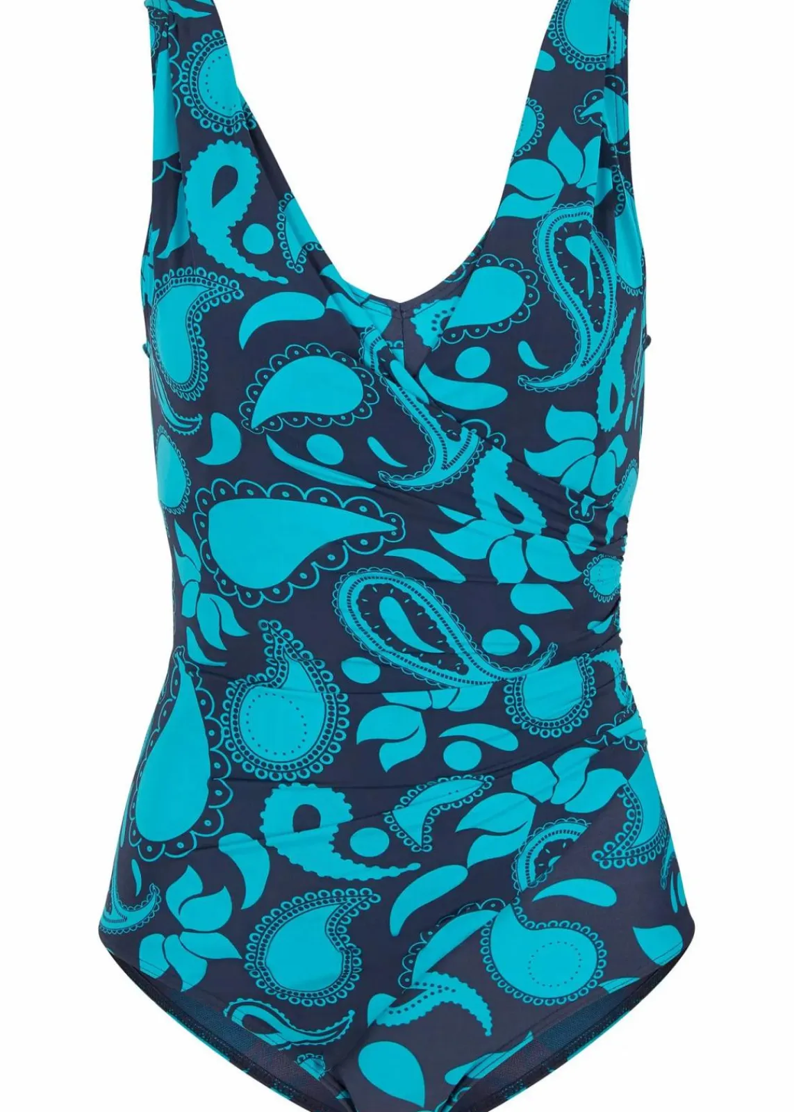 bonprix Shapewear|Badeanzüge^Light Shape-Badeanzug in Wickeloptik blau gemustert
