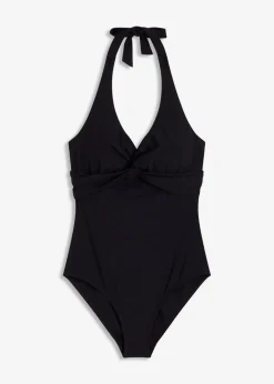 bonprix Nachhaltigere Materialien|Shapewear^Light Shape-Badeanzug mit Neckholder-Trägern schwarz