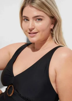 bonprix Nachhaltigere Materialien|Shapewear^Light Shape-Badeanzug mit V-Ausschnitt schwarz
