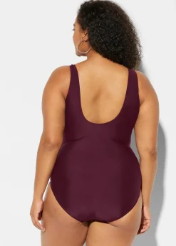 bonprix Nachhaltigere Materialien|Shapewear^Light Shape-Badeanzug mit Zierfalten schwarz