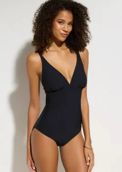 bonprix Nachhaltigere Materialien|Shapewear^Light Shape-Badeanzug mit V-Ausschnitt schwarz