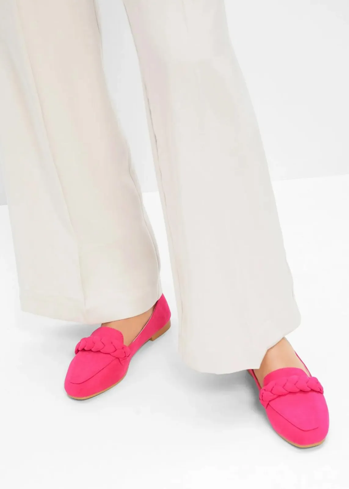bonprix Slipper & Halbschuhe|Loafer^Loafer mit Flechtdetails pinklady