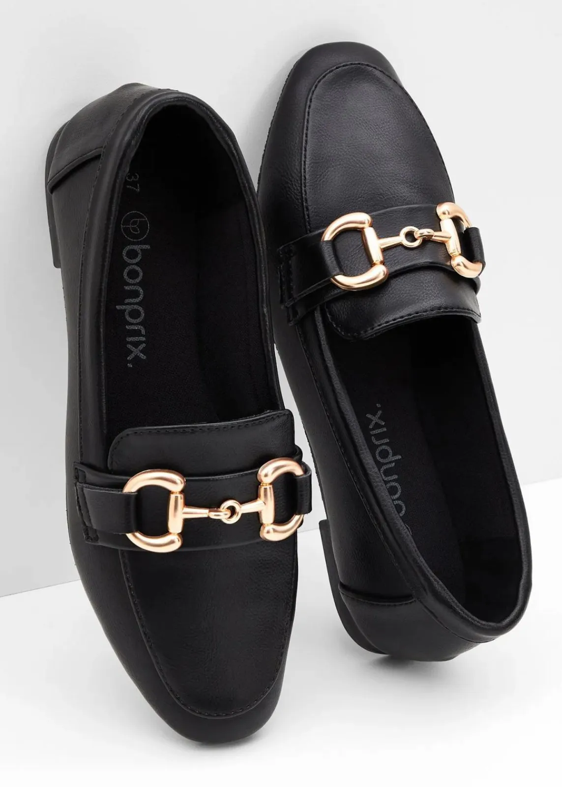 bonprix Slipper & Halbschuhe|Loafer^Loafer mit Schnalle schwarz