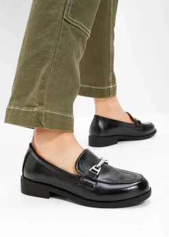 bonprix Slipper & Halbschuhe|Loafer^Loafer mit Schnalle schwarz