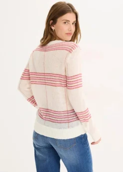 bonprix Bekleidung·Umstandsmode|Bekleidung·Jeans^Locker gestrickter Pullover mit Woll- und Alpaka-Anteil wollweiß kariert