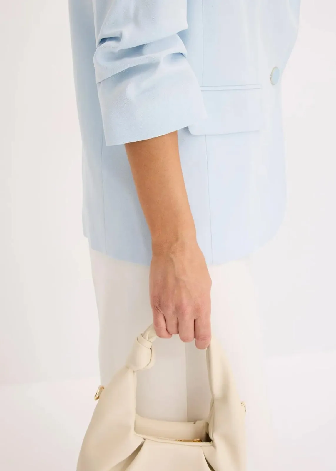 bonprix Bekleidung·Basics|Blazer^Lockerer 3/4-Arm-Blazer aus Viskose puderblau
