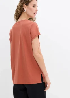 bonprix Shirts & Tops|Nachhaltigere Materialien^Lockeres Shirt mit Spitze cognac