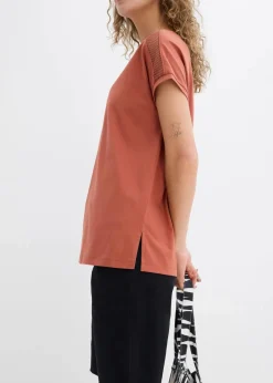 bonprix Shirts & Tops|Nachhaltigere Materialien^Lockeres Shirt mit Spitze cognac