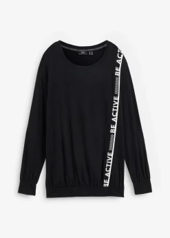 bonprix Nachhaltigere Materialien|Shirts & Tops^Lockeres Sport-Shirt schwarz bedruckt