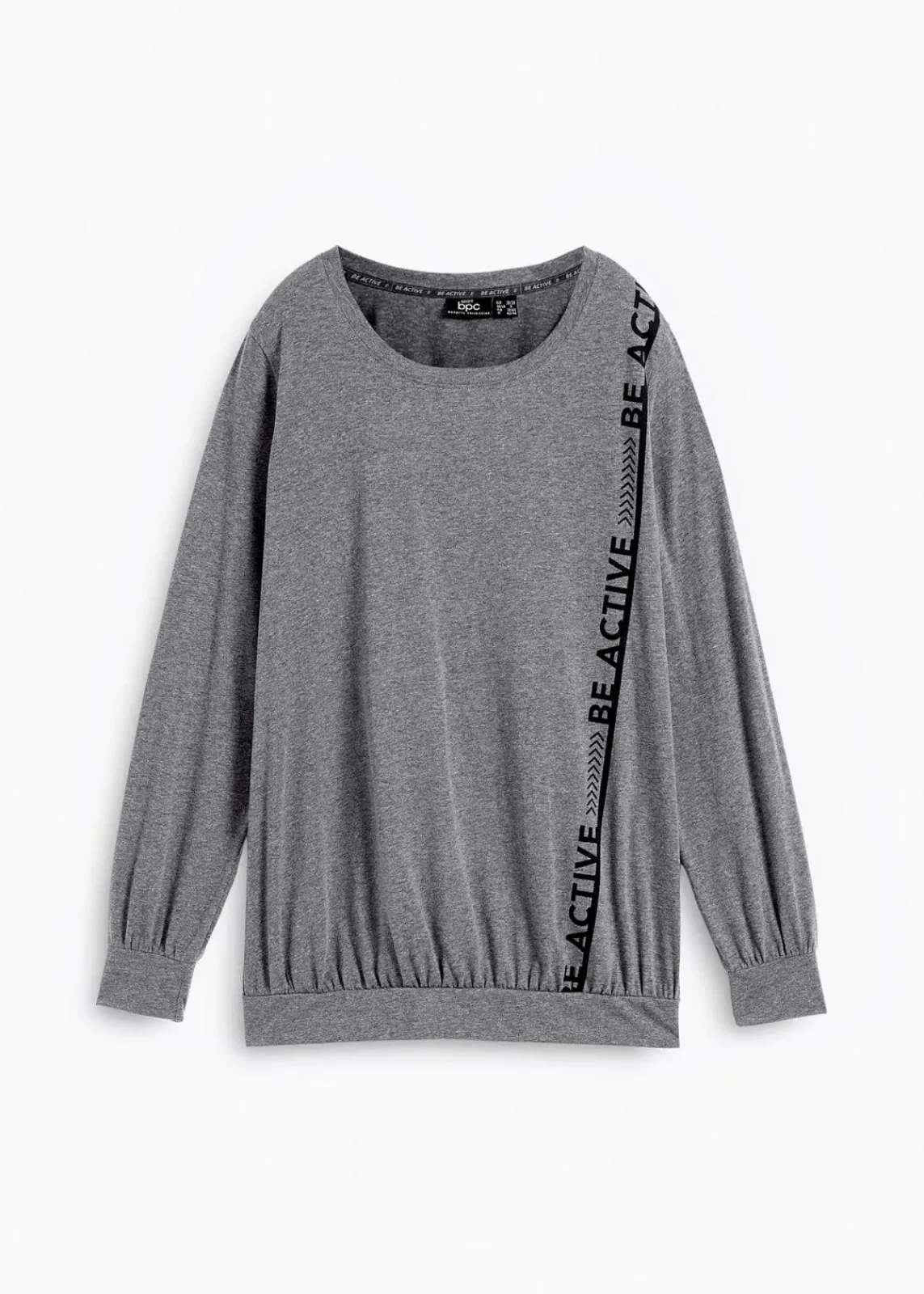 bonprix Shirts & Tops|Nachhaltigere Materialien^Lockeres Sport-Shirt grau meliert bedruckt