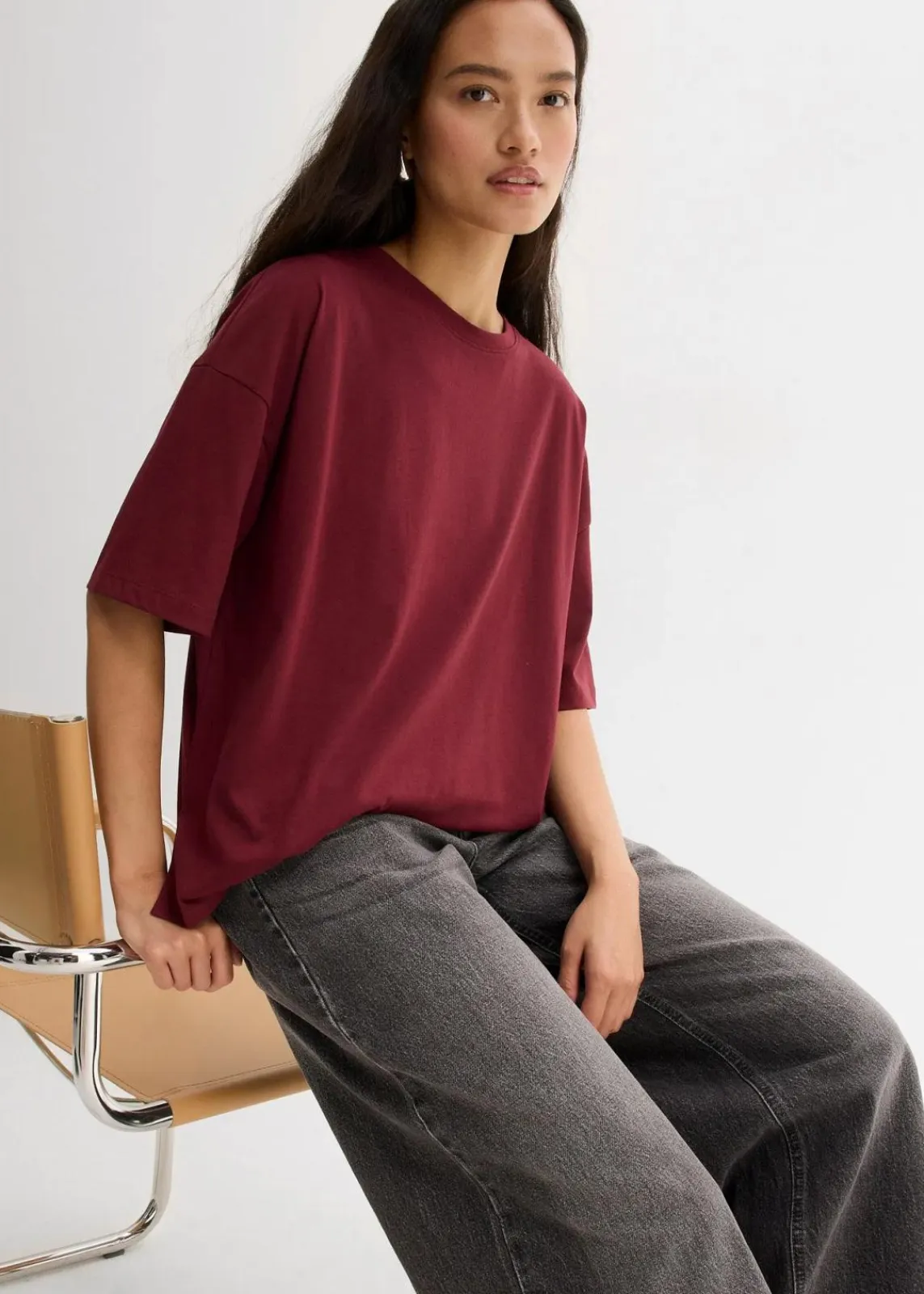 bonprix Shirts & Tops^Lockeres T-Shirt aus Baumwoll-Mix ahornrot