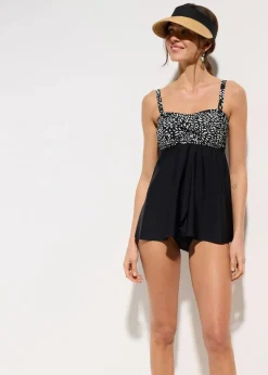 bonprix Nachhaltigere Materialien|Tankinis^Long Tankini (2-tlg.Set) schwarz gepunktet