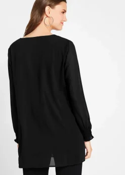bonprix Bekleidung·Jacken & Mäntel|Nachhaltigere Materialien^Long- Tunikabluse schwarz