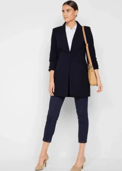 bonprix Blazer|Bekleidung·Basics^Long-Blazer dunkelblau