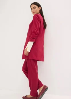 bonprix Bekleidung·Basics|Blazer^Long-Blazer dunkelrot