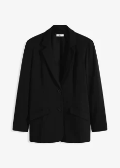 bonprix Bekleidung·Basics|Nachhaltigere Materialien^Longblazer aus Baumwoll-Jersey schwarz