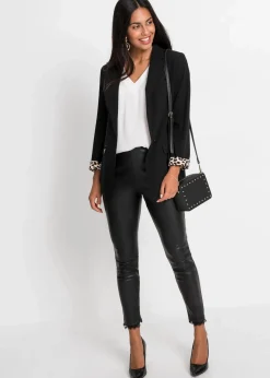 bonprix Bekleidung·Basics|Blazer^Longblazer aus fließendem Viskose-Mix schwarz