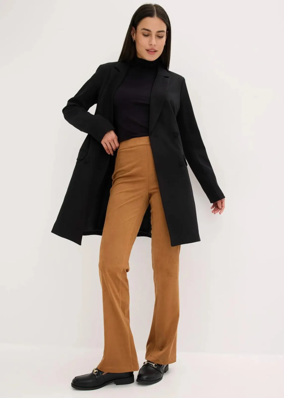 bonprix Bekleidung·Basics|Blazer^Longblazer aus Punto di Roma schwarz