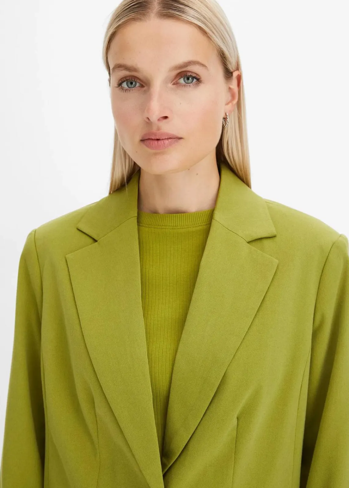 bonprix Bekleidung·Basics|Blazer^Longblazer aus Viskose-Mix moos