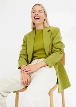 bonprix Bekleidung·Basics|Blazer^Longblazer aus Viskose-Mix moos