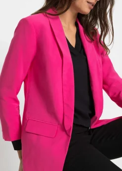 bonprix Blazer|Nachhaltigere Materialien^Longblazer aus Viskose-Mix pinklady