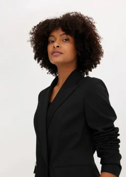bonprix Blazer^Longblazer mit dekorativen Knöpfen schwarz